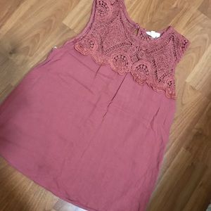 Dark Pink Lace Top